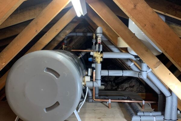 hot water cylinder in loft space